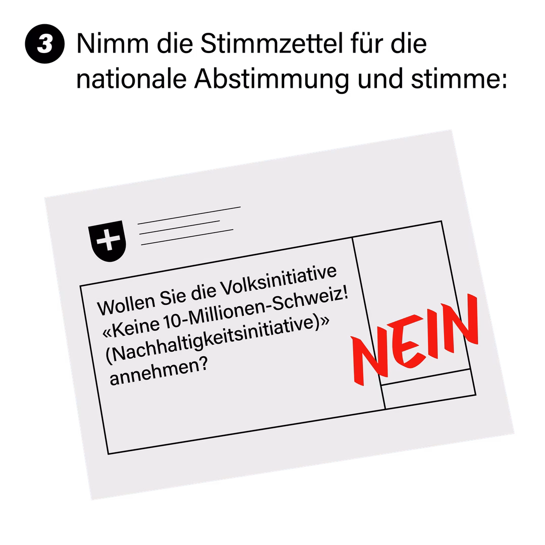Abstimmen - Nein ankreuzen oder eintragen